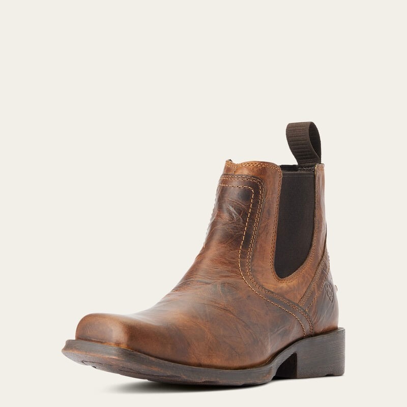 Ariat (Men's 10 Wide) Midtown Rambler Square Toe Chelsea Boot, Barn Brown -$180